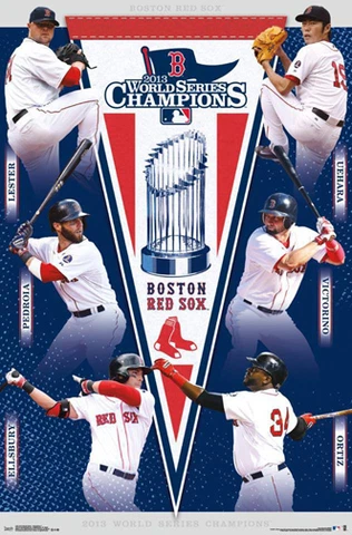 Boston Red Sox WORLD SERIES 2013 6-Player Commemorative MLB 22x34 Wall POSTER Cover