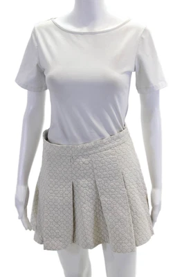 Falda 10 Crosby Derek Lam X Intermix Mujer Algodón Acolchado Estampado Blanca Talla 2 Foto 1 de 4