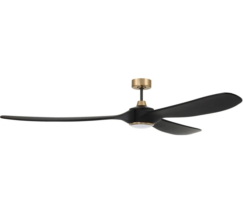 Craftmade Envy 72" Damp-Rated Ceiling Fan with LED Lights and Remote Satin Brass - Image 1 of 1