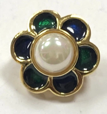 gestempelt signiert D'Orlan Perlenclip goldfarben - Bild 1 von 4