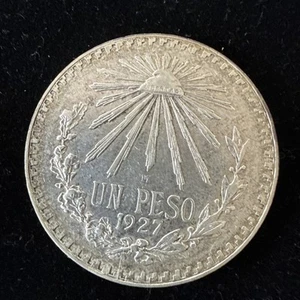 1927 Mexico 1 Peso Key Date .720 Silver KM 455 - Picture 1 of 2
