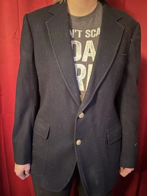 Blazer vintage Stanley Blacker para hombre azul marino pura lana dorado botón abrigo deportivo Foto 1 de 3