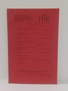 Harvard Theological Review  67 : 3 July 1974 PB Book - Picture 1 of 8