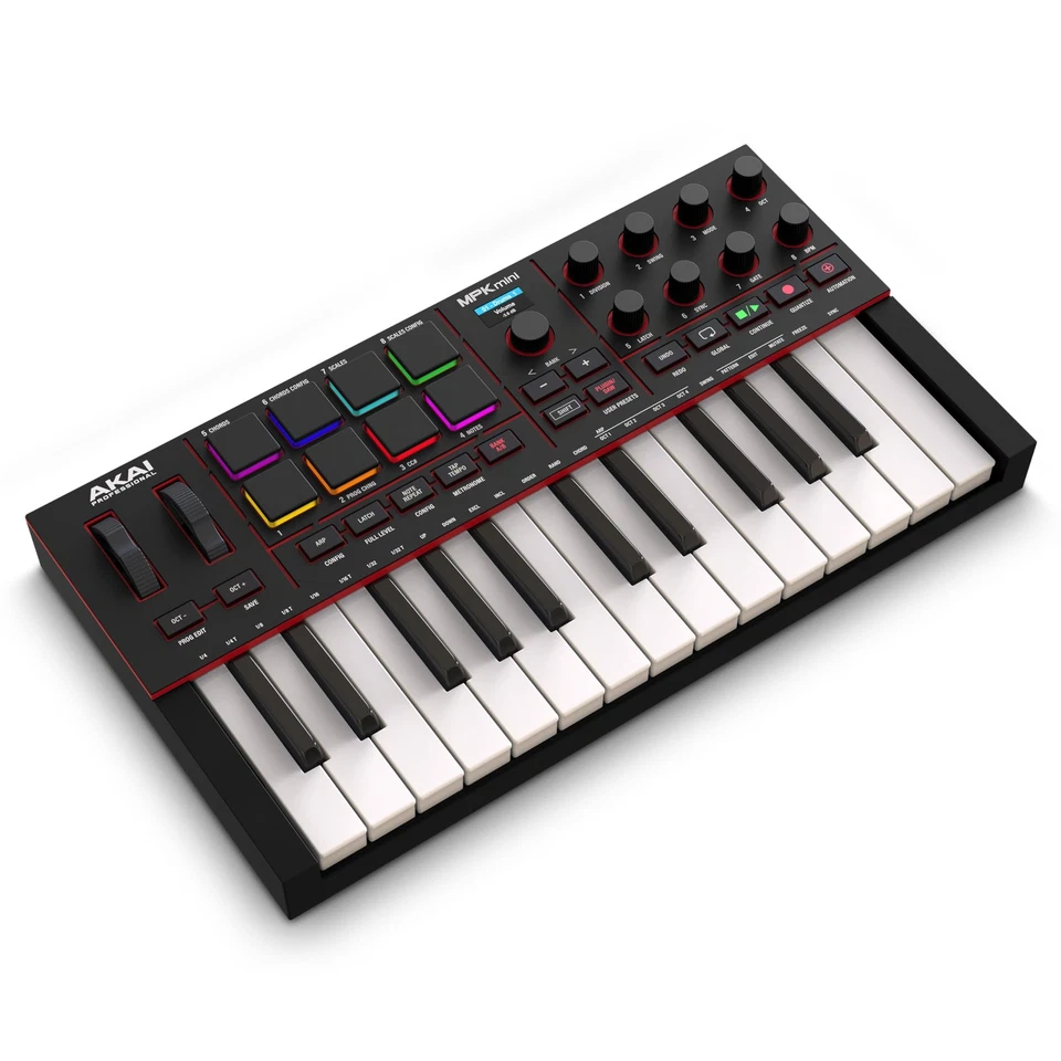 Akai MPK Mini IV USB-C MIDI Keyboard Controller - 25 Keys, MPC Pads, Software - Image 1 of 4