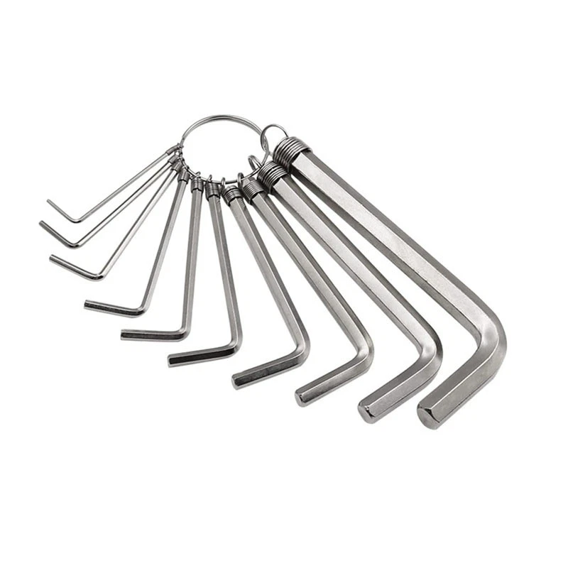 8/10pcs Hex Key Chain Set , 1.5-10mm, Mini Allen Wrench Kit for Screwdrivers - Image 1 of 4