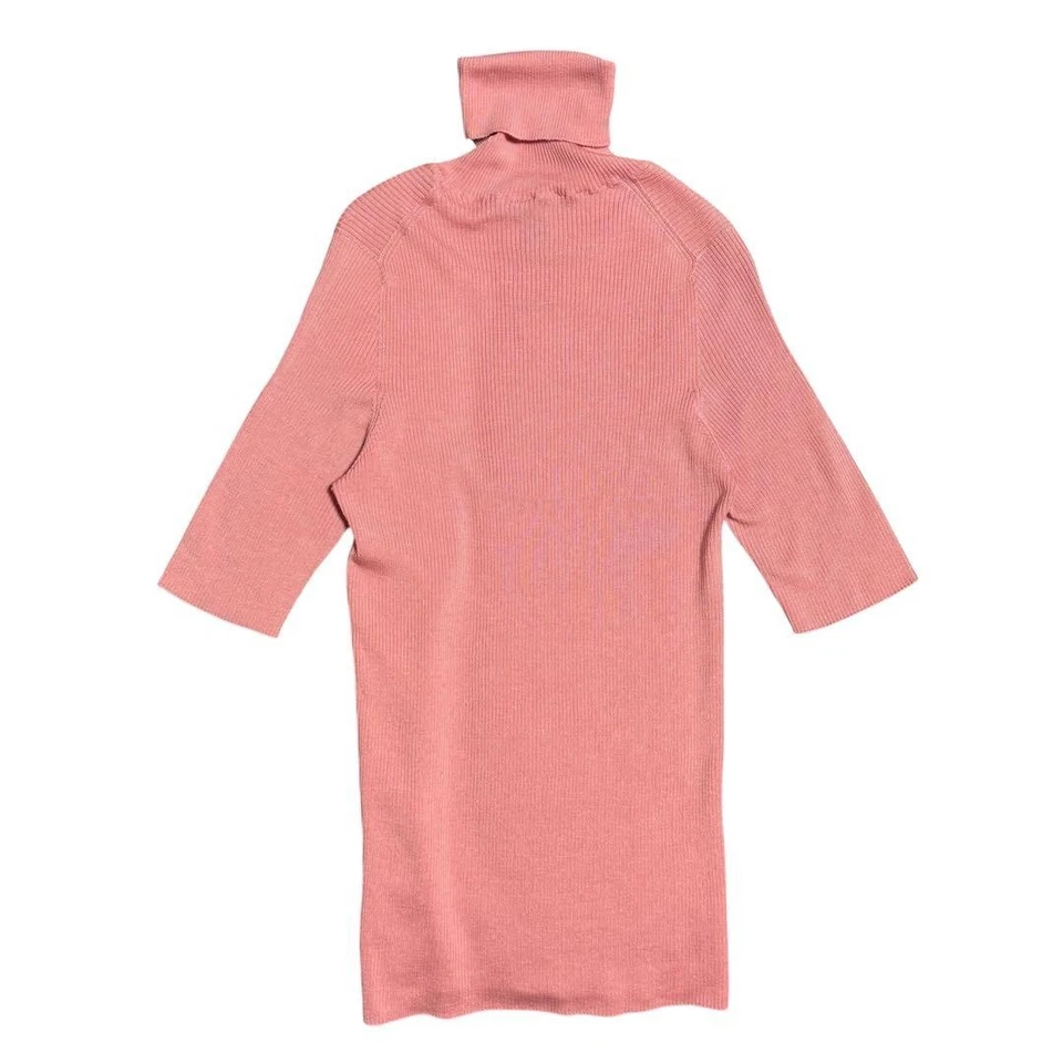Camisa tejida cuello alto mezcla seda rosa Louis Vuitton usada Foto 1 de 4