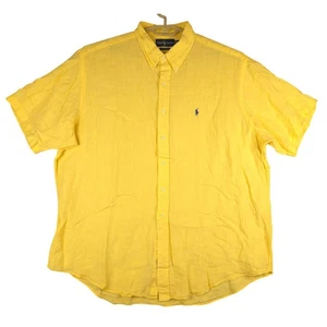 Camicia di lino Ralph Lauren manica corta con bottoni casual XXL - Foto 1 di 6