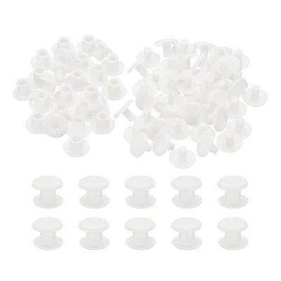 M5*5mm Plastic Binding Post 24 Sets Chicago Screws Rivet White Press-on Buckle Foto 1 de 4