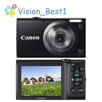 Canon PowerShot A2300 HD Digital Camera 16.0MP 5x Optical Zoom Auto Focus Black - Image 1 of 4