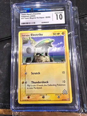 2004 POKEMON EX TEAM MAGMA VS TEAM AQUA #52 TEAM AQUA'S ELECTRIKE PSA 10 - Image 1 of 2