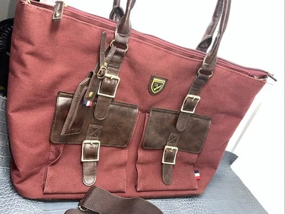 Daniel Cremieux Large Red Canvas Travel Bag Shoulder Strap - Image 1 of 4