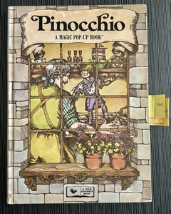 Antique Mid Century Pinocchio Pop Up Book Beautiful Illustrations  - Bild 1 von 6