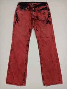 Pantalones de mezclilla True Religion rojos tie dye para hombre talla 32 (32W X 32L) grunge ropa de calle - Imagen 1 de 16
