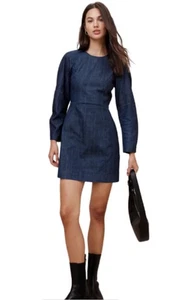 NWT Banana Republic Women’s Size 8 Contoured Denim Mini Dress Dark Rinse - Picture 1 of 13