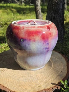 Gaei Matsuyama tenmoku mizusashi water jar container with peacock glaze  - Picture 1 of 16