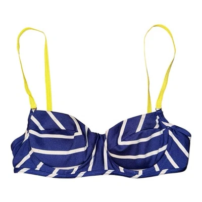 Sutiã biquíni Juicy Couture tamanho M listrado praia com aro push-up bustiê - Imagem 1 de 3