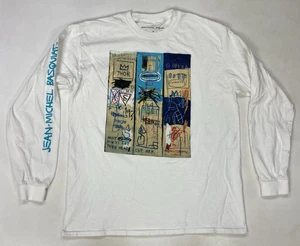 Jean Michel Basquiat Art Graphic T-shirt Men Large White Long Sleeve - Picture 1 of 7