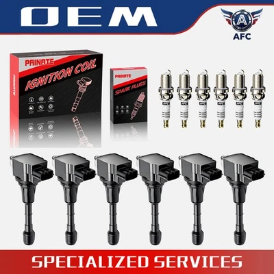 6 Spark plugs +6 Ignition coils packs fits Nissan Maxima Infiniti 3.5  UF550 Foto 1 de 4