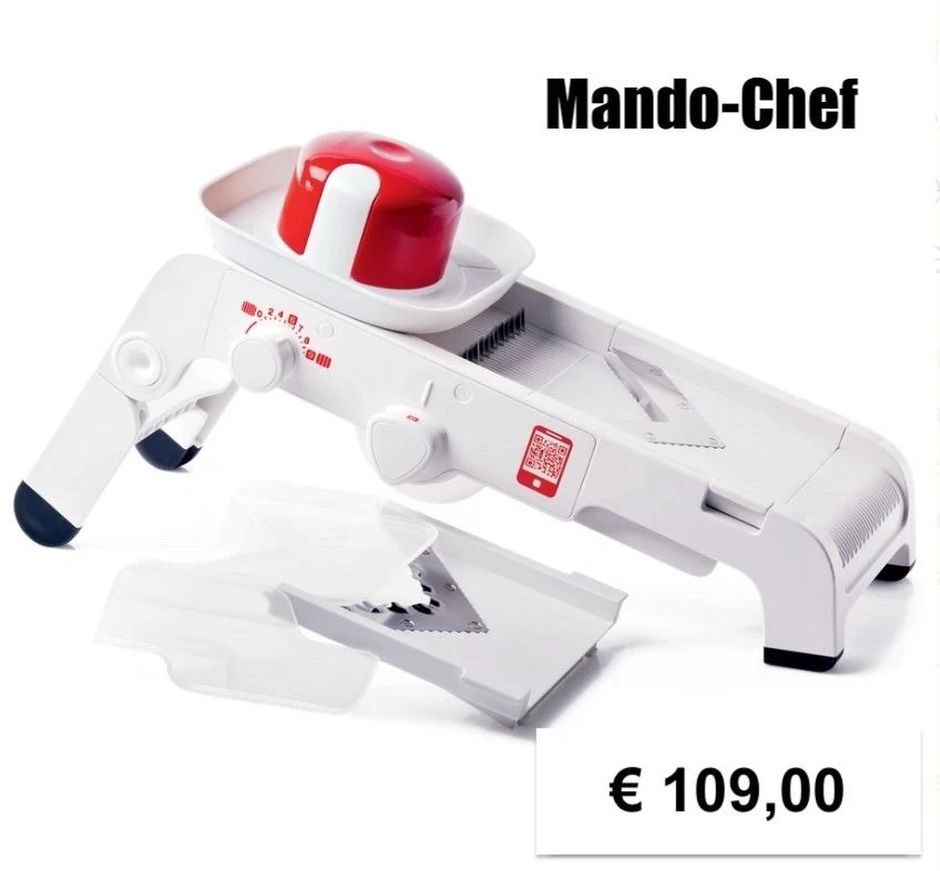 Tupperware Mando-Chef Weiss Rot D202 Gemüsereibe Reibe Hobel Gemüsehobel *NEU* - Bild 1 von 1