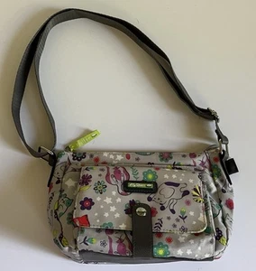Lily Bloom Umhängetasche Schultertasche grau Farbe Blumen verstellbar Kätzchen Katze - Bild 1 von 13