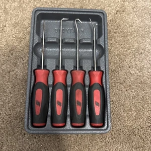 Snap On 4pc Red Mini Soft Grip Hook Pick Set - Picture 1 of 4