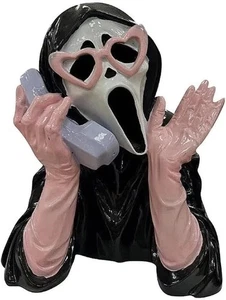 Figura fantasma cara gritando rosa, estatua de miedo de resina de Halloween, ghoul de Halloween - Imagen 1 de 7