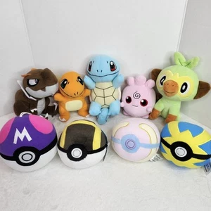 Pokemon Plüschtier Stofftier Squirtle Charmander Tylunt Igglybuff Grookey Ball Menge 9 - Bild 1 von 5