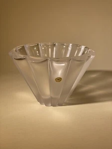 Vintage Rosenthal Germany Frosted Fluted Frosted Crystal Bowl Vase Scalloped Top - Picture 1 of 8