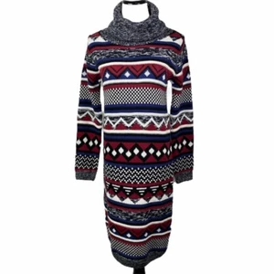 Rapture Pulloverkleid geometrisch Rauten Rollkragen Damen Small mehrfarbig - Bild 1 von 8