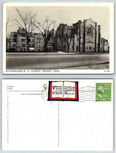 Detroit Michigan METROPOLITAN M E CHURCH Postcard Q51 - Picture 1 of 1