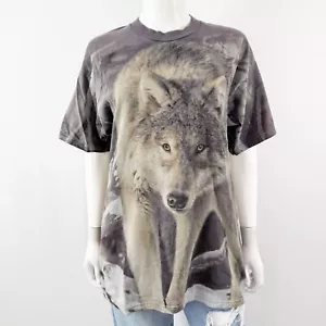 Radical Nature Wolf T-Shirt Size L Short Sleeve Casual Grunge Spirit Animal - Picture 1 of 8