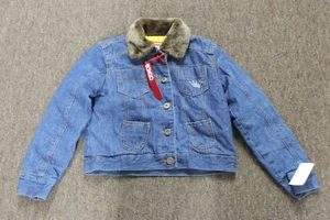 PRINCESS DENIM JACKET Girls Bongo Lined Coat Fur Disney Blue Jean Tween Fall NEW - Picture 1 of 17