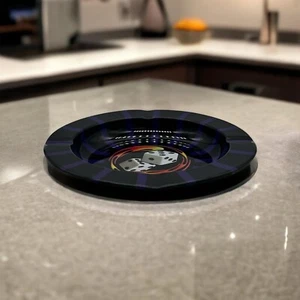 Decorative Printed Plate Game Table Night Fire Dice Design Side Table Ash Tray - Picture 1 of 4