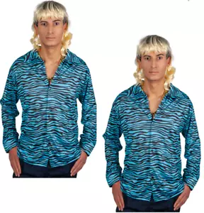 Joe Exótico Tigre Camisa para Hombre King Tiger Estampado Azul Disfraz Adulto - Imagen 1 de 6