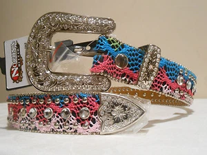 REDUCED! Women's & Girls' Nocona Belt - SIZE 26 Small Turquoise, Green, Pink - Picture 1 of 4
