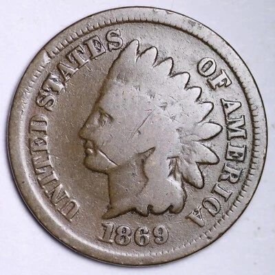 CENTAVO CABEZA INDIA 1869 G/VG ENVÍO GRATUITO PRECIOS MÁS BAJOS DE LA BAHÍA Foto 1 de 2