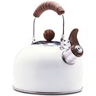ROCKURWOK Tea Kettle Stovetop Whistling Teapot Stainless Steel Pearl White 2....