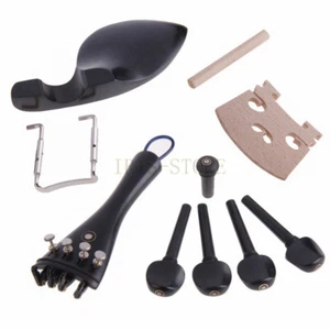 Set Ebony Wood 4/4 Violin Parts Violin Accessories 13pcs S/S - Picture 1 of 4