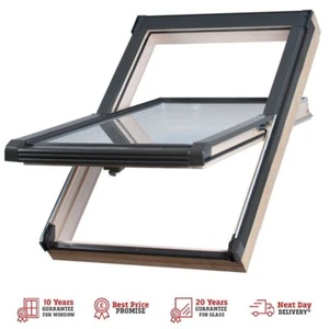 Pine Roof Window Centre Pivot Loft Wooden Timber Skylight Rooflight  - Picture 1 of 7