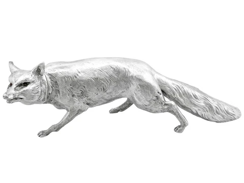 Sterling Silver Fox Sugar Box Antique George V Cover