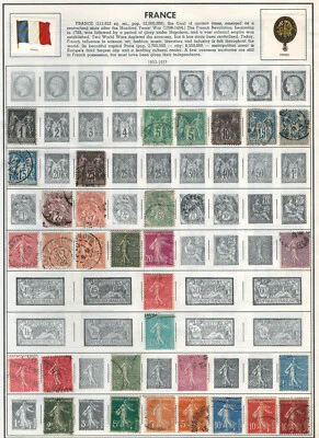 FRANCE 1853-1937 Very Fine Used Stamps Hinged on list : 2 Sides - Image 1 of 4