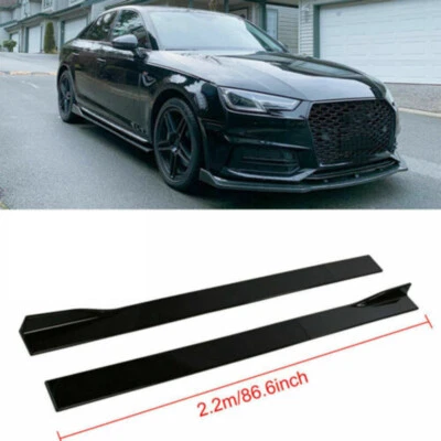 FOR Audi A3 A4 A5 A6 A7 B8 B9 S5 86.6'' Side Skirts Extension Splitter Lip Kit A - Image 1 of 4