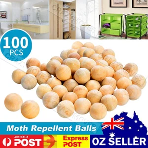 100x Cedar Wood Moth Balls Natural Repellent Musty Clothes Wardrobe Drawer VIC - Picture 1 of 12