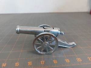 Cannon Table Lighter ATC Japan Chrome Metal Civil War Military Artillery - Picture 1 of 6