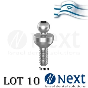 Lot x 10 Dental ball attachment abutment internal hex titanium 1 мм - Picture 1 of 5