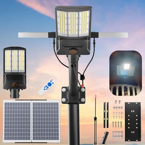 14500W Commercial Solar Street Lights Outdoor Dusk to Dawn parking lot lights - Picture 1 of 18