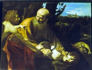 Caravaggio "Sacrifice Of Isaac” Italian Baroque Art 35mm Slide - Picture 1 of 3