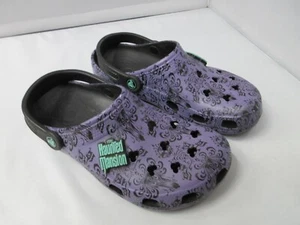 Disney Parks The Haunted Mansion Wallpaper Adult Clogs Crocs Size M 8 W 10 - Picture 1 of 21