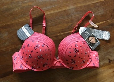 Sujetador floral Daisy Fuentes 36B rojo cereza treinta y seis b Foto 1 de 4