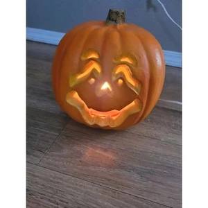 Light Up Kmart Vintage Jack-O-Lantern Material de espuma dura probado/funciona-8"x9" - Imagen 1 de 8